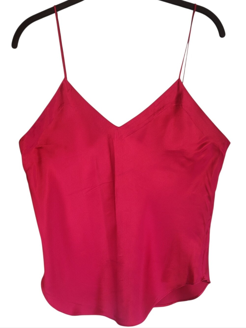 Victoria's Secret Vintage 1970's 100% Silk Camisole Cami Tank Deep Fuchsia Sz L